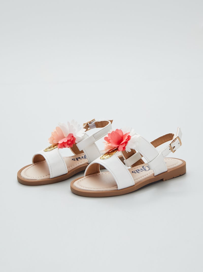 Sandali a 'fiori' con paillettes BIANCO - Kiabi