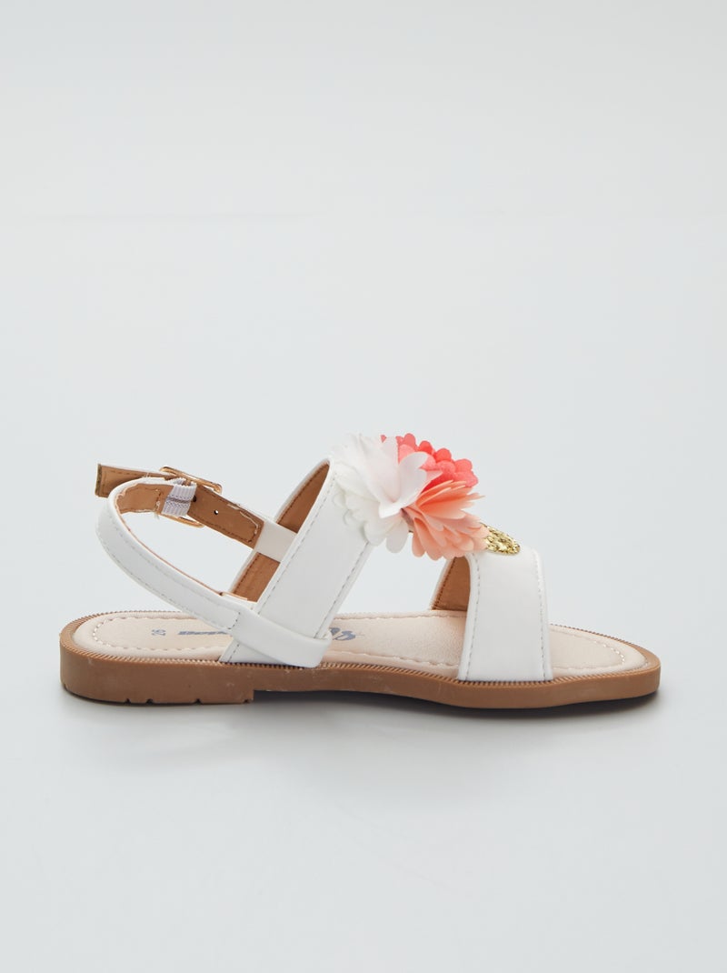 Sandali a 'fiori' con paillettes BIANCO - Kiabi