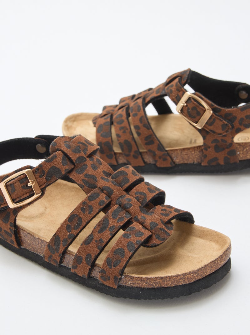 Sandali a tripla fascia Marrone - Kiabi