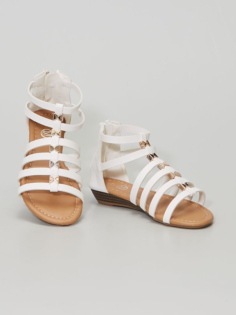 Sandali alti con dettagli dorati bianco - Kiabi