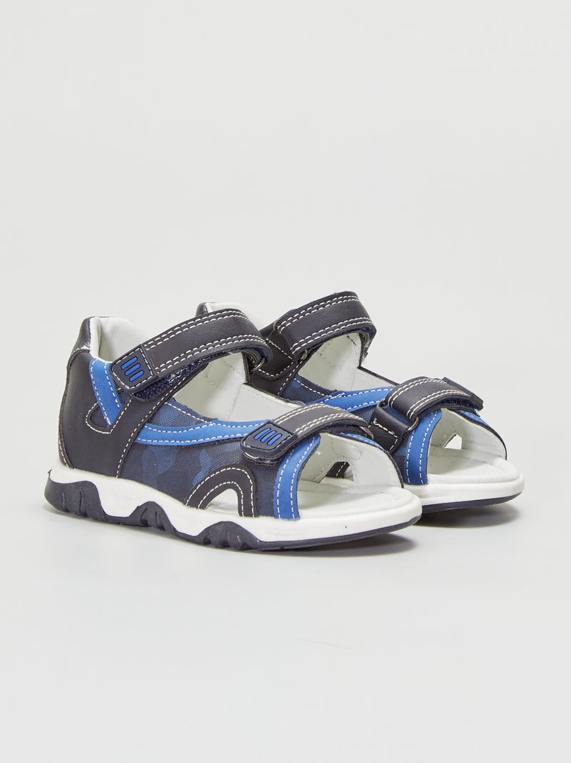 Sandali aperti con strappi blu navy - Kiabi