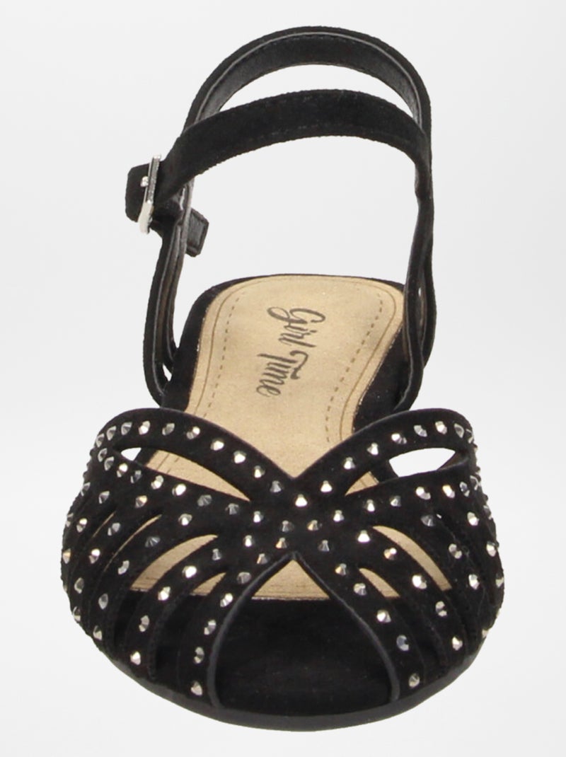 Sandali bassi con borchie NERO - Kiabi