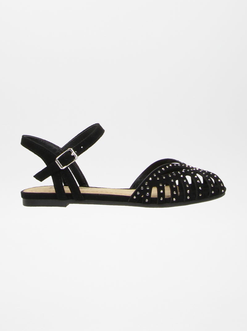 Sandali bassi con borchie NERO - Kiabi