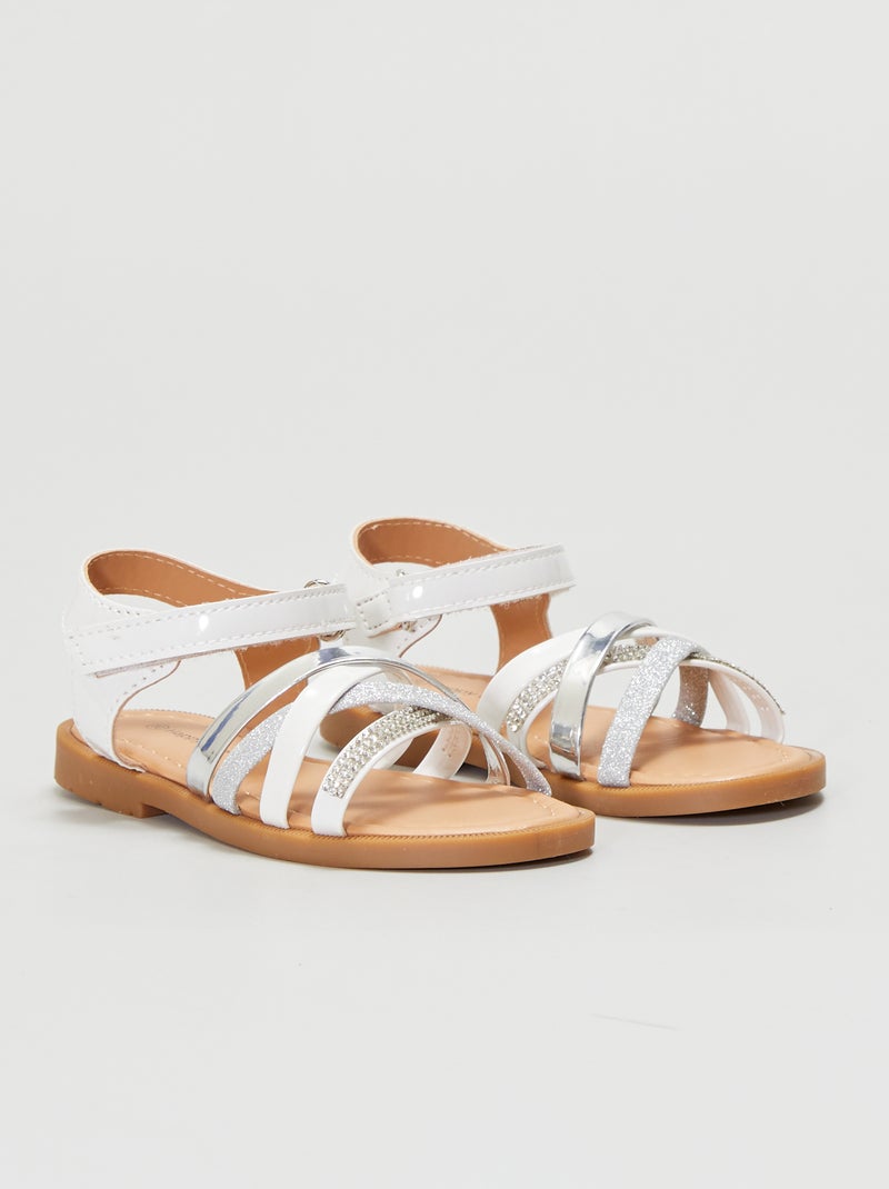 Sandali bassi con cinturini bianco - Kiabi