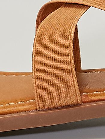 Sandali bassi con cinturini elasticizzati - BEIGE - Kiabi - 24.00€