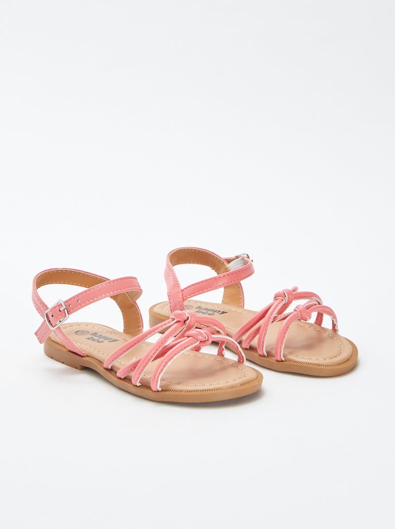 Sandali bassi con cinturini intrecciati ROSA - Kiabi