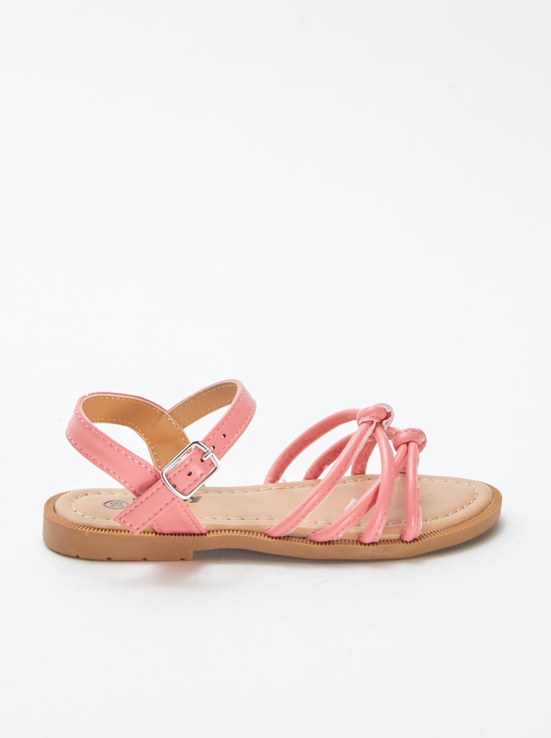 Sandali bassi con cinturini intrecciati ROSA - Kiabi