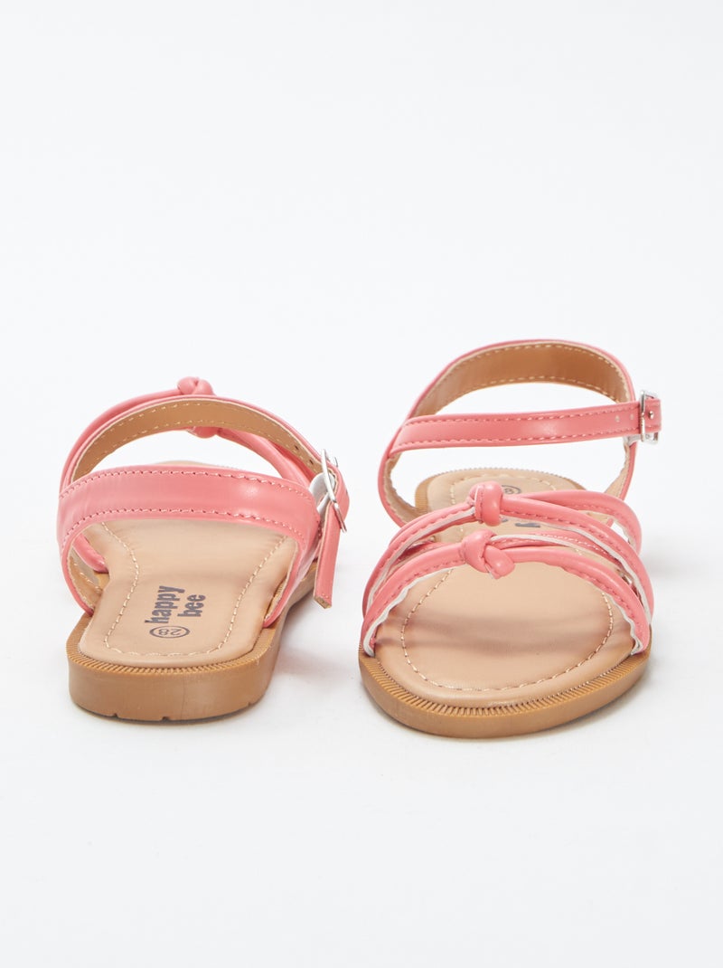 Sandali bassi con cinturini intrecciati ROSA - Kiabi