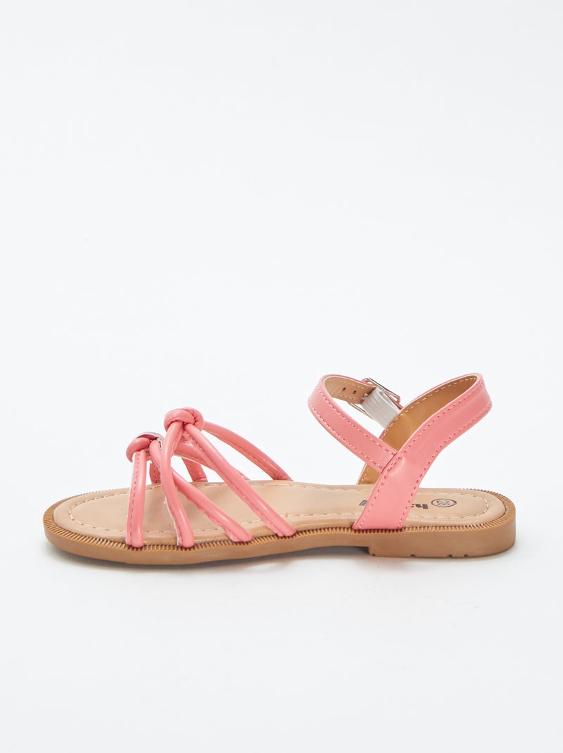 Sandali bassi con cinturini intrecciati ROSA - Kiabi