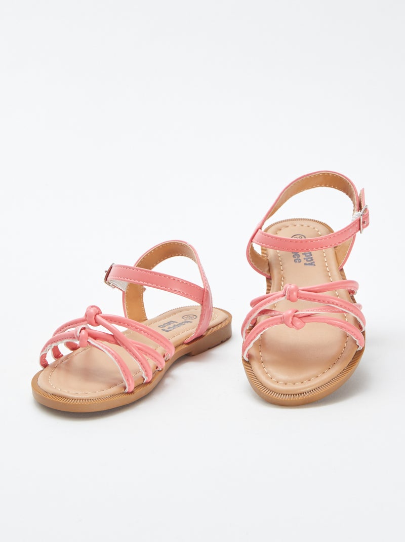Sandali bassi con cinturini intrecciati ROSA - Kiabi