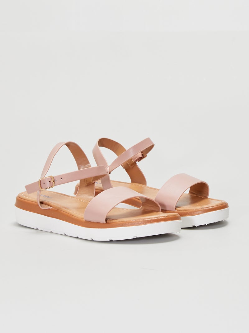 Sandali bassi con cinturini larghi ROSA - Kiabi