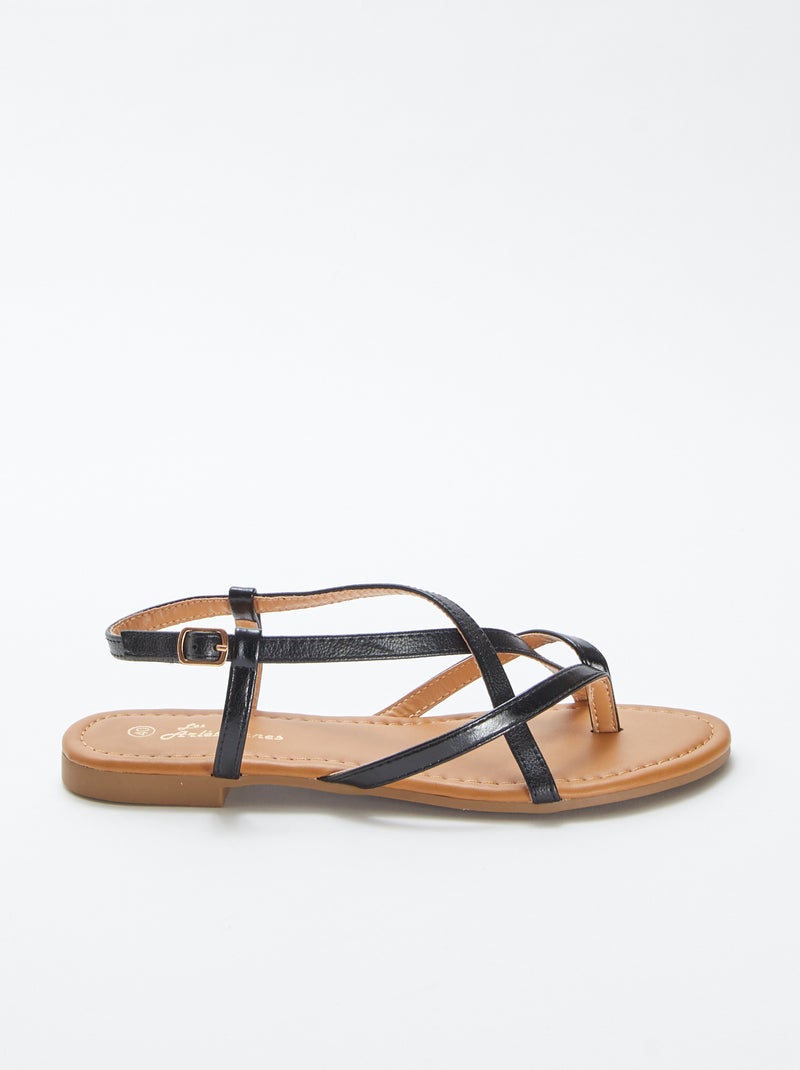 Sandali bassi con cinturini NERO - Kiabi