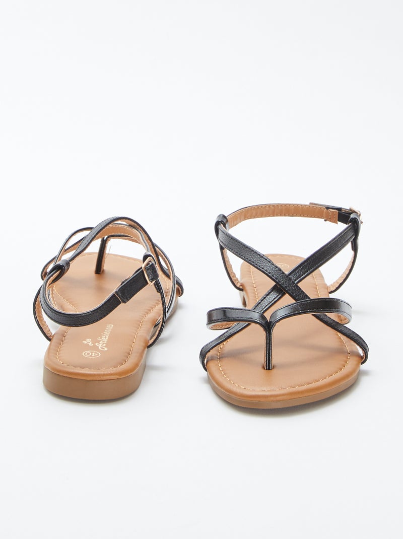 Sandali bassi con cinturini NERO - Kiabi