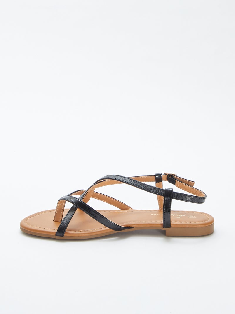 Sandali bassi con cinturini NERO - Kiabi