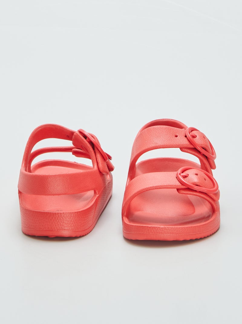Sandali bassi con cinturini ROSSO - Kiabi