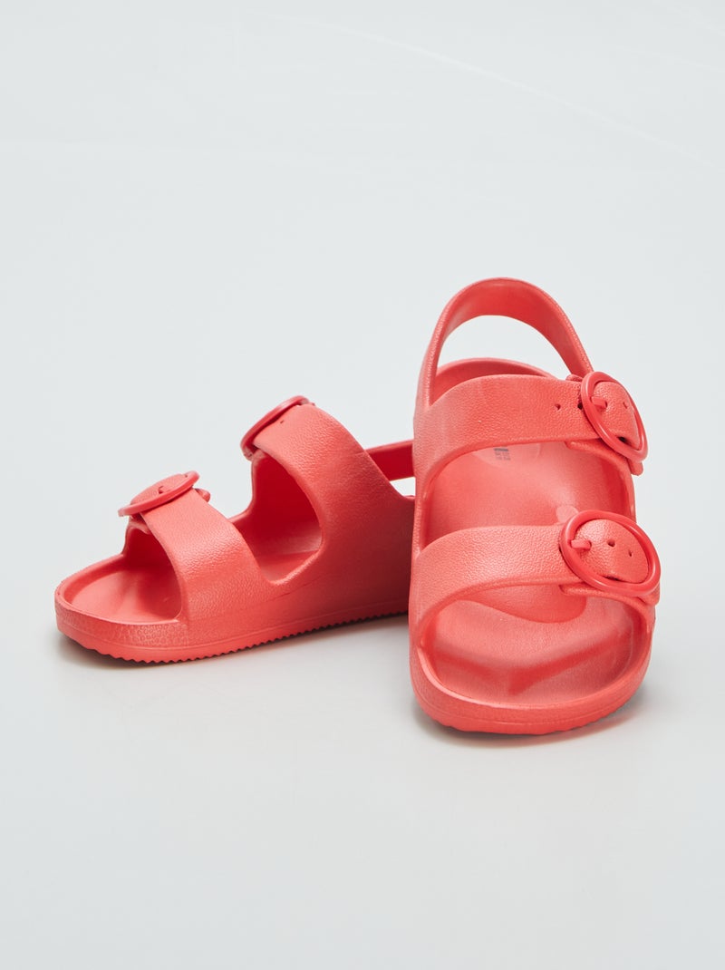 Sandali bassi con cinturini ROSSO - Kiabi