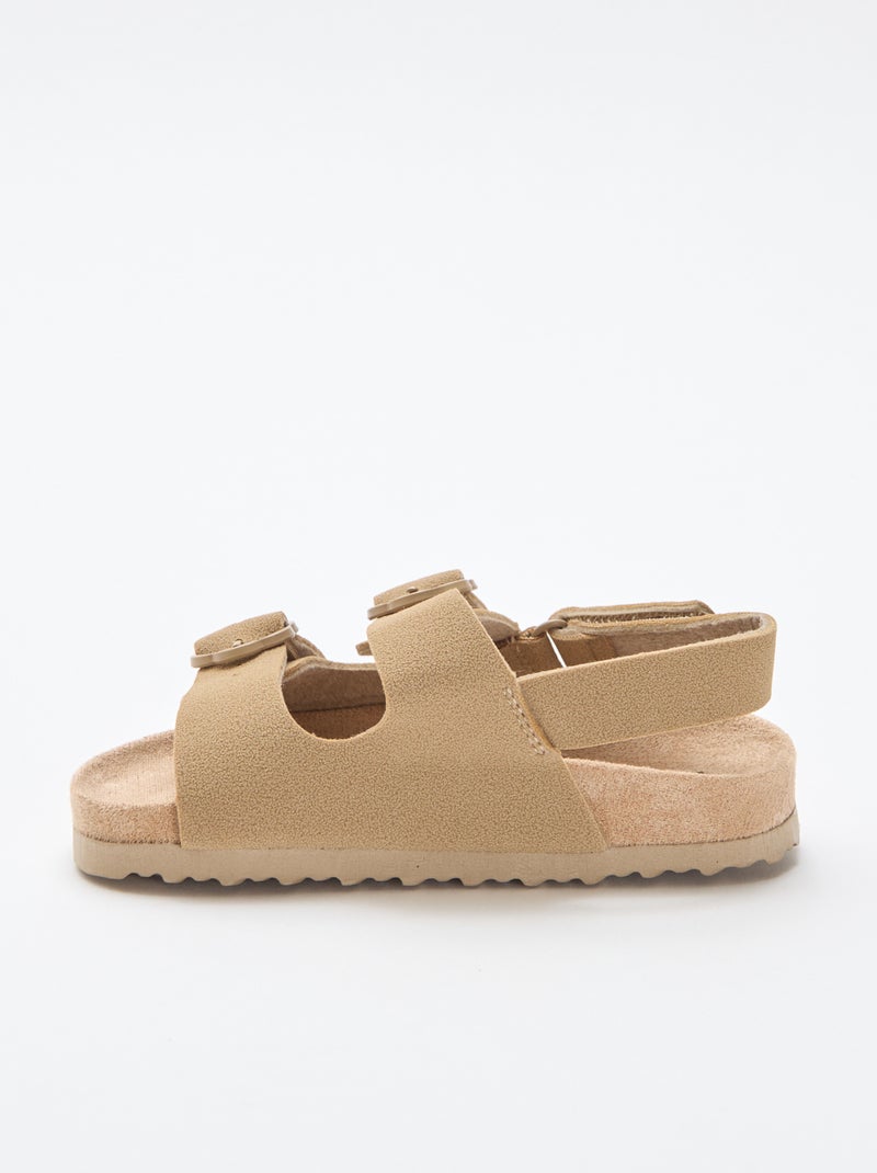 Sandali bassi con cinturino di supporto alla caviglia regolabile con velcro Beige - Kiabi