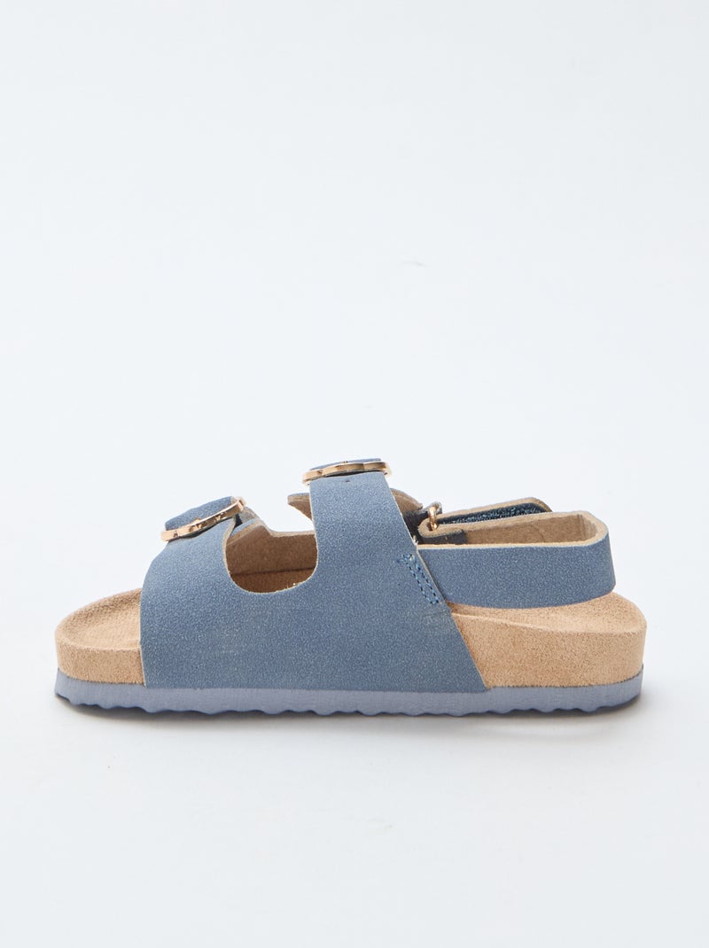 Sandali bassi con cinturino di supporto alla caviglia regolabile con velcro Blu - Kiabi