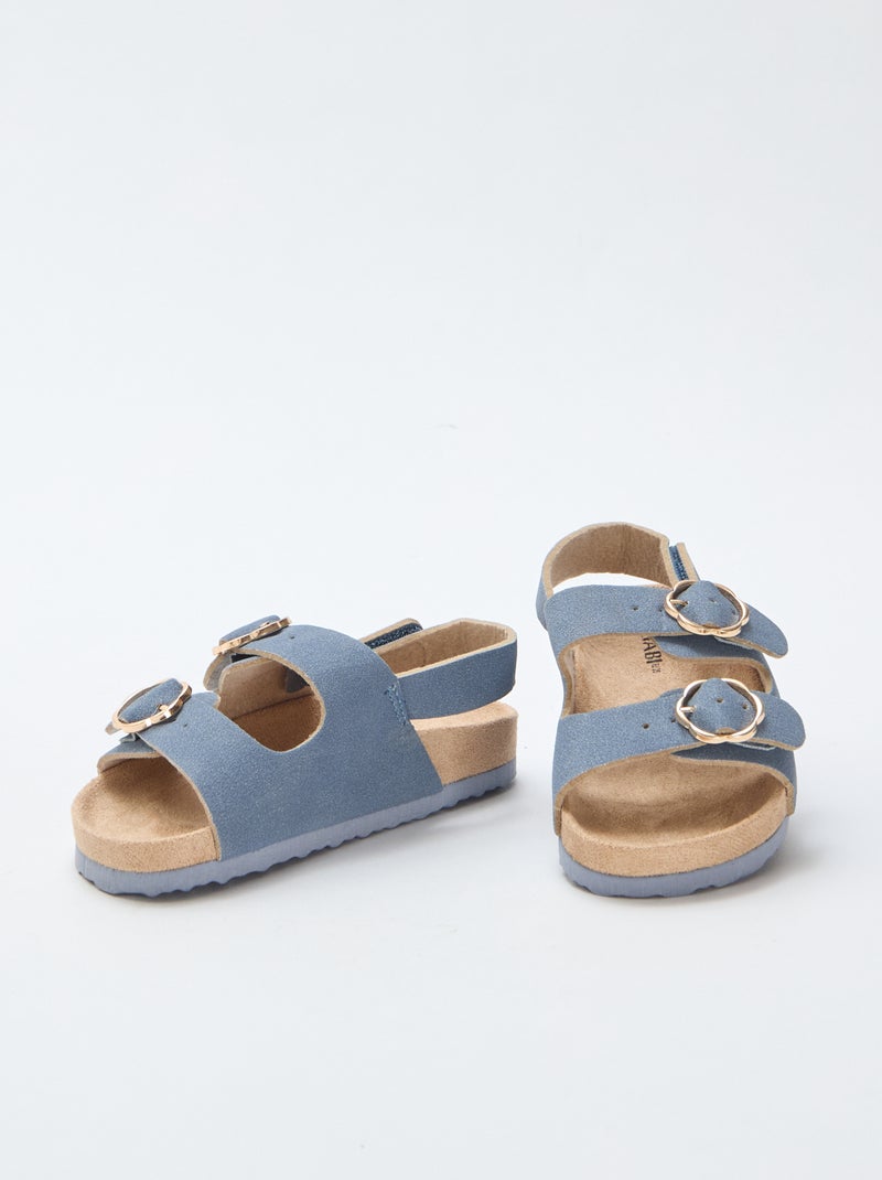 Sandali bassi con cinturino di supporto alla caviglia regolabile con velcro Blu - Kiabi