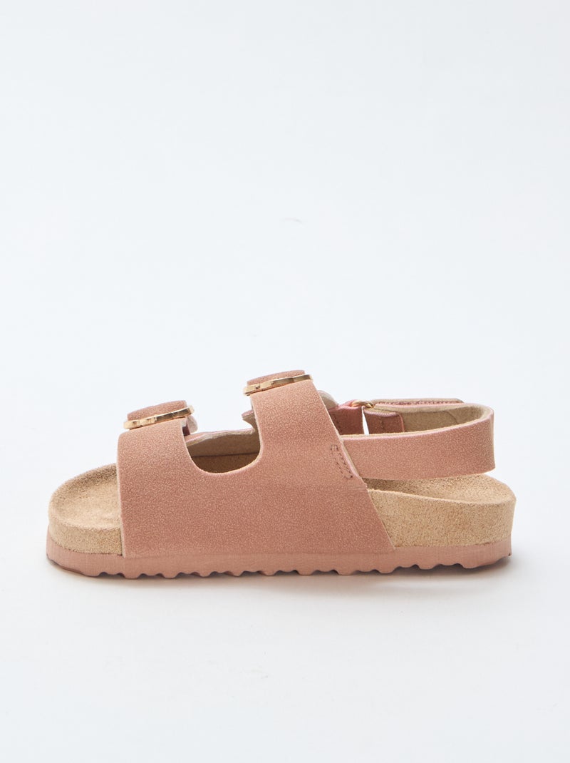 Sandali bassi con cinturino di supporto alla caviglia regolabile con velcro Rosa - Kiabi