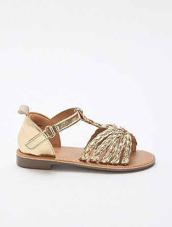 Sandali bassi con cinturino e listini intrecciati