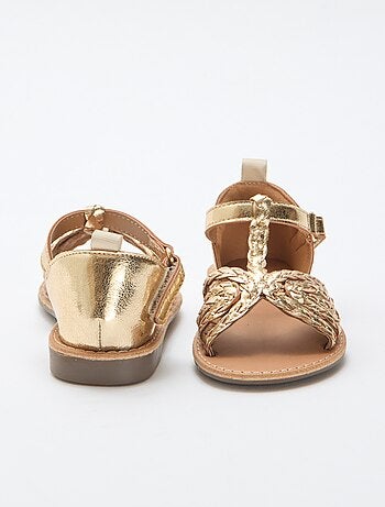 Sandali bassi con cinturino e listini intrecciati