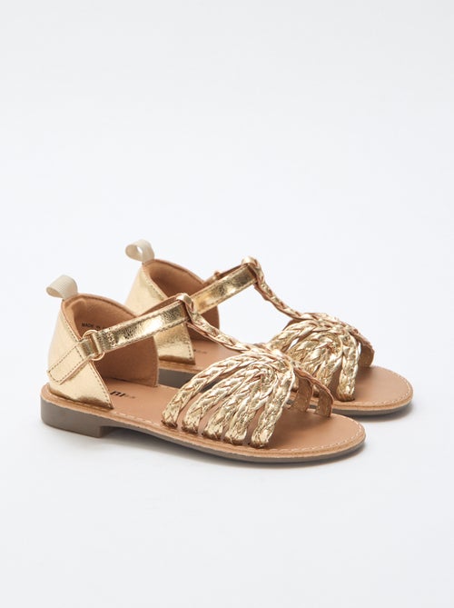 Sandali bassi con cinturino e listini intrecciati - Kiabi