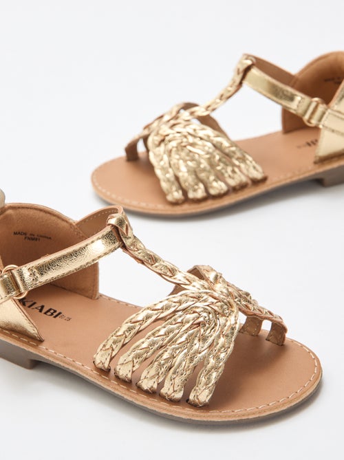 Sandali bassi con cinturino e listini intrecciati - Kiabi