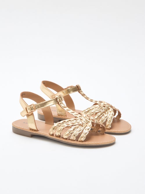 Sandali bassi con cinturino e listini intrecciati - Kiabi