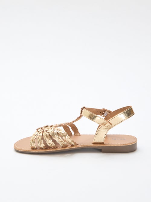 Sandali bassi con cinturino e listini intrecciati - Kiabi