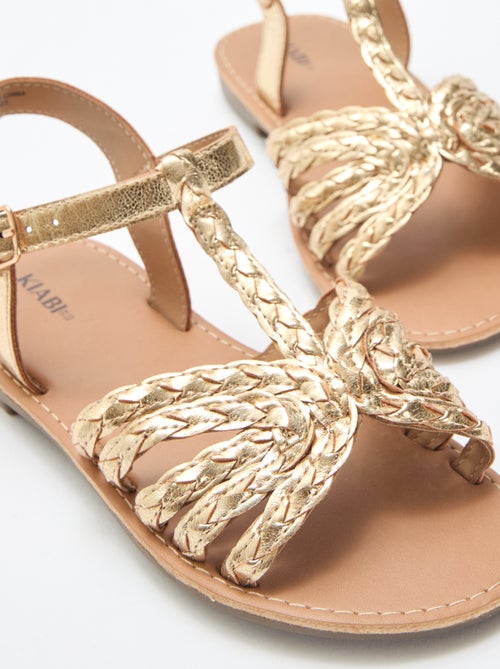 Sandali bassi con cinturino e listini intrecciati - Kiabi