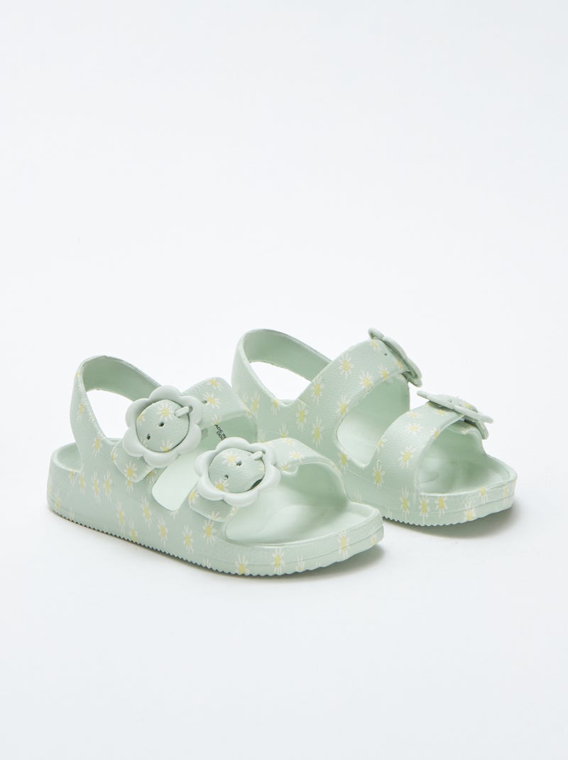 Sandali bassi con dettagli fiori BLU - Kiabi