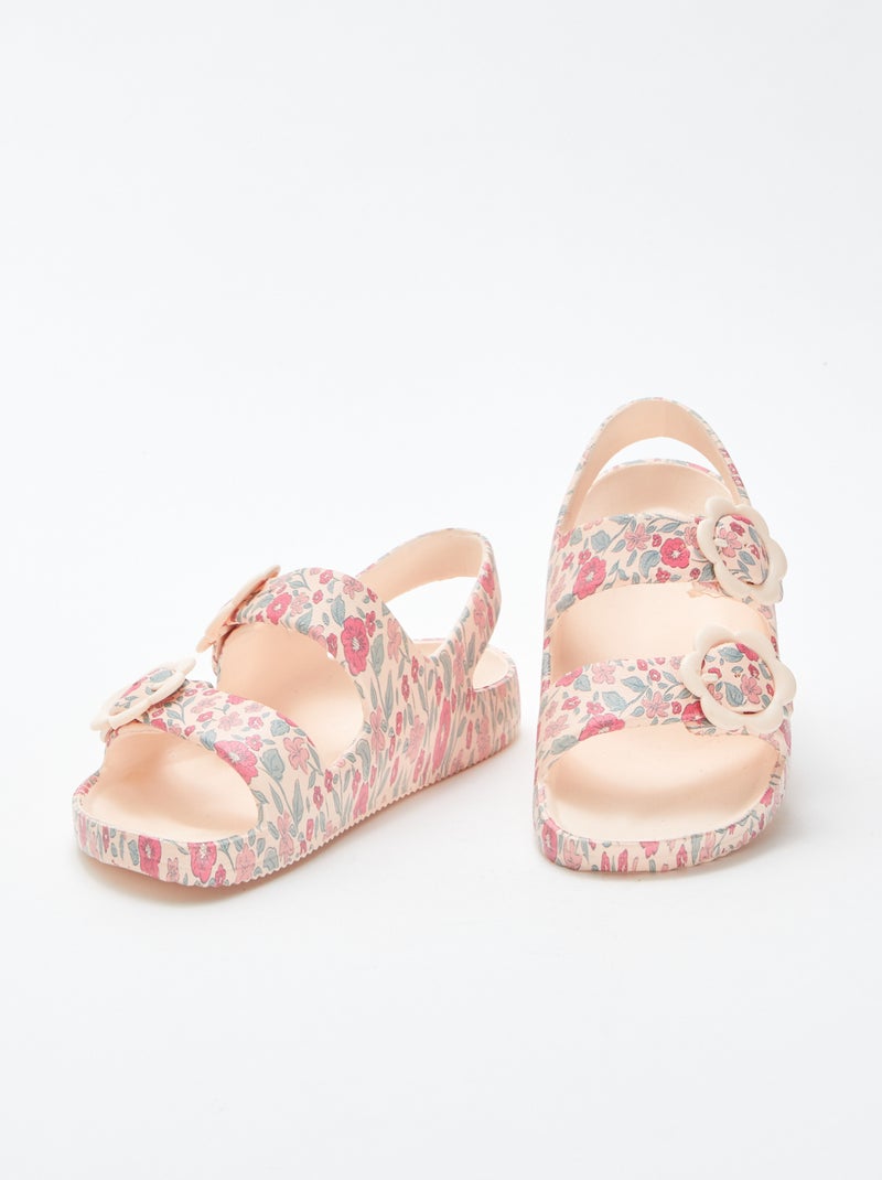 Sandali bassi con dettagli fiori VIOLA - Kiabi