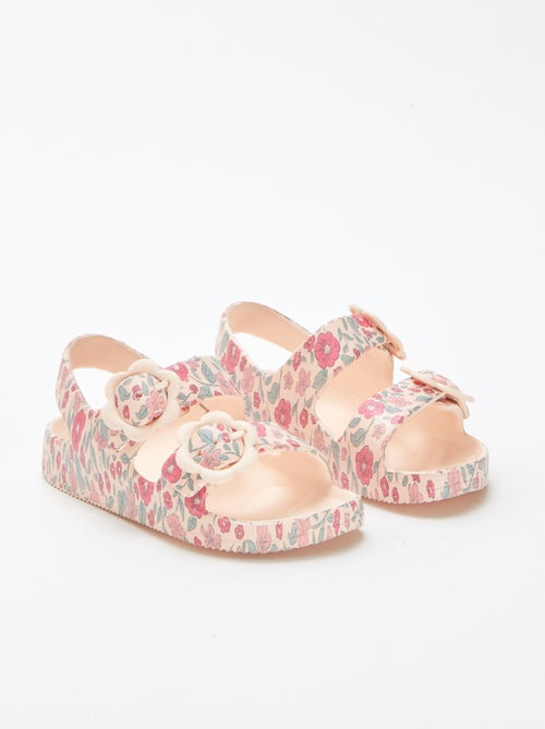 Sandali bassi con dettagli fiori - Kiabi