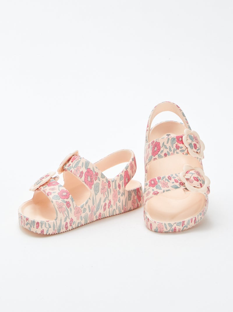 Sandali bassi con dettagli fiori VIOLA - Kiabi