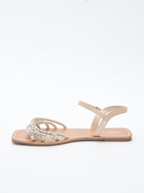 Sandali bassi con listini glitterati - Kiabi
