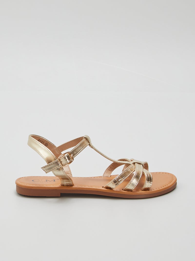 Sandali bassi dorati BEIGE - Kiabi