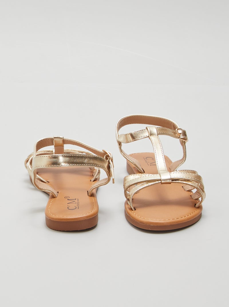 Sandali bassi dorati BEIGE - Kiabi
