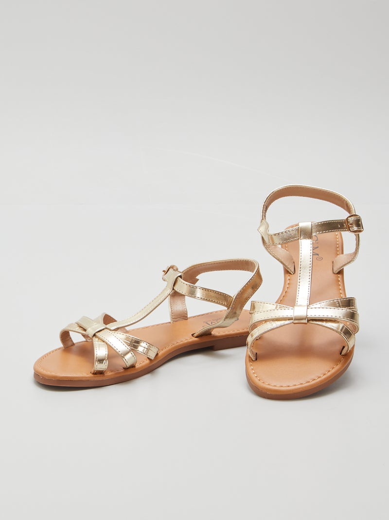 Sandali bassi dorati BEIGE - Kiabi