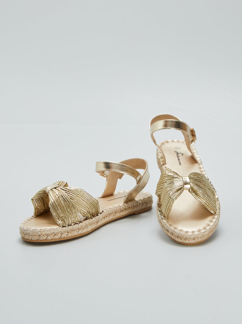 Sandali bassi dorati BEIGE - Kiabi
