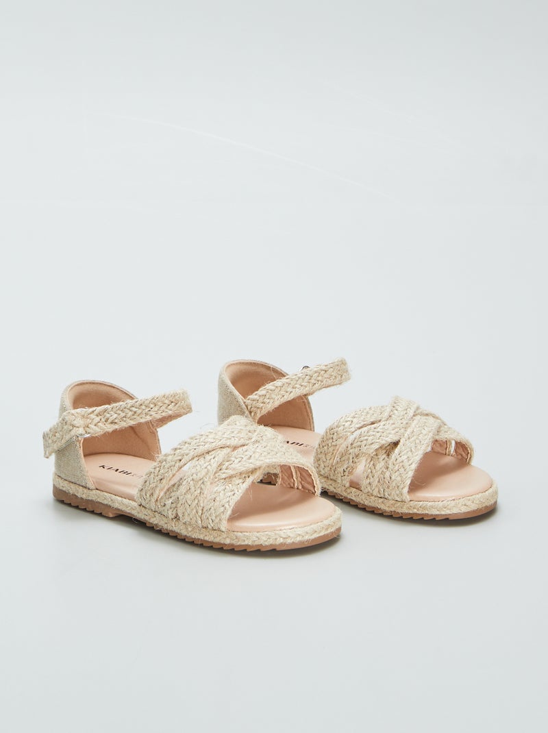 Sandali bassi effetto corda BEIGE - Kiabi