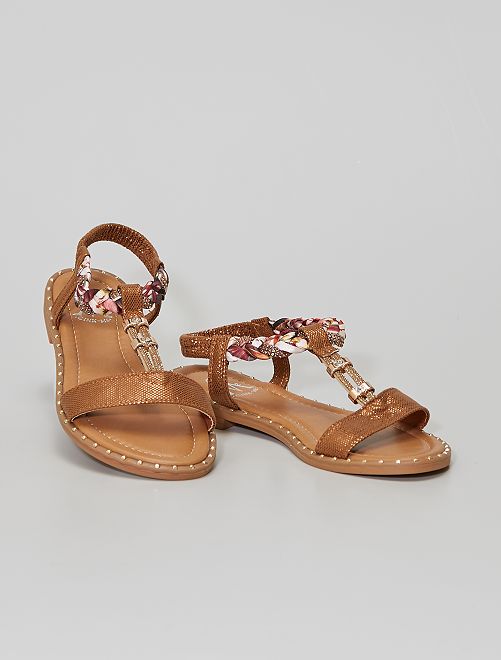 Art. E012564D 312 - Sandali Donna in Pelle - Bronzo - NeroGiardini