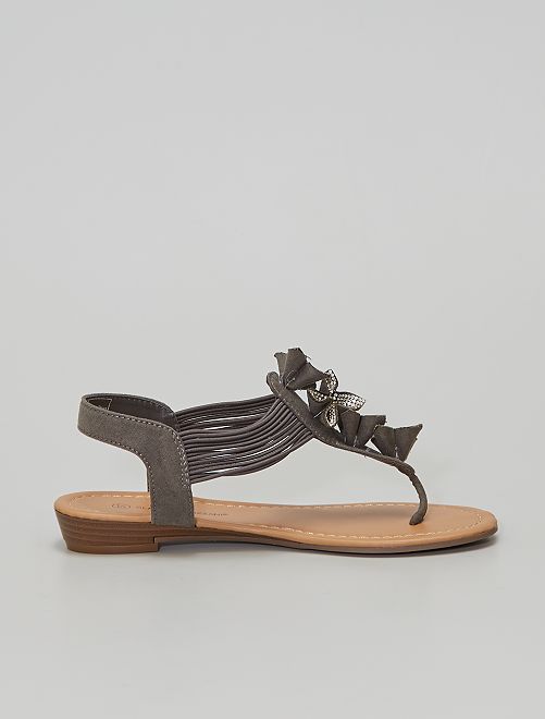 Sandali bassi finto camoscio - grigio - Kiabi - 16.00€