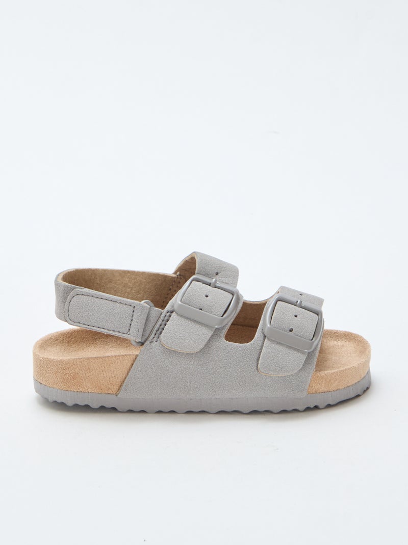 Sandali bassi in ecopelle scamosciata Grigio - Kiabi