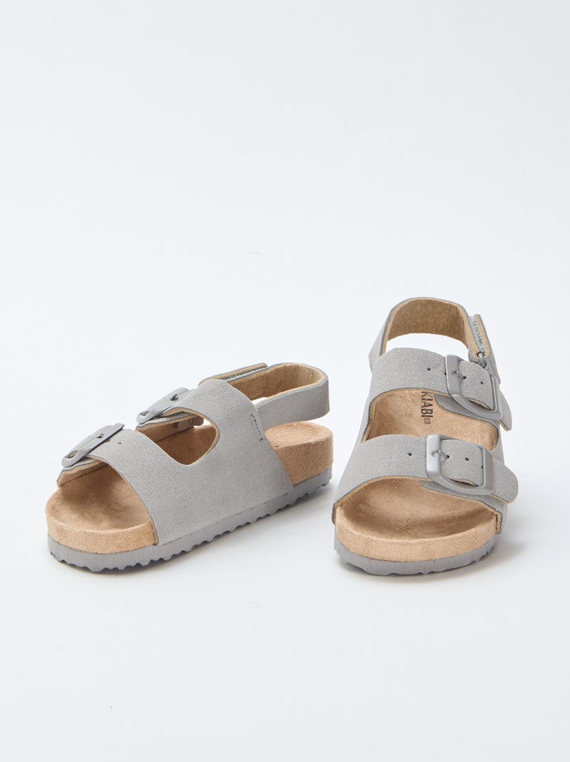 Sandali bassi in ecopelle scamosciata Grigio - Kiabi