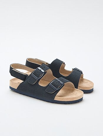 Sandali bassi in ecopelle scamosciata regolabili