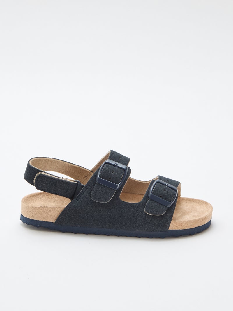 Sandali bassi in ecopelle scamosciata regolabili Blu - Kiabi