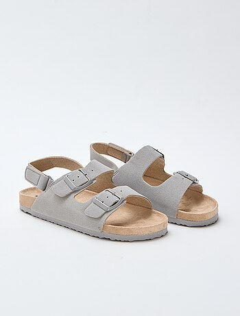 Sandali bassi in ecopelle scamosciata regolabili