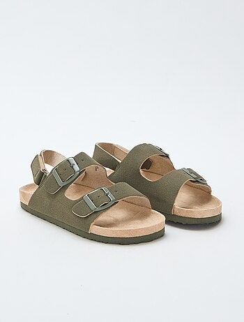 Sandali bassi in ecopelle scamosciata regolabili