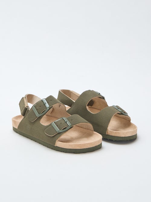 Sandali bassi in ecopelle scamosciata regolabili - Kiabi